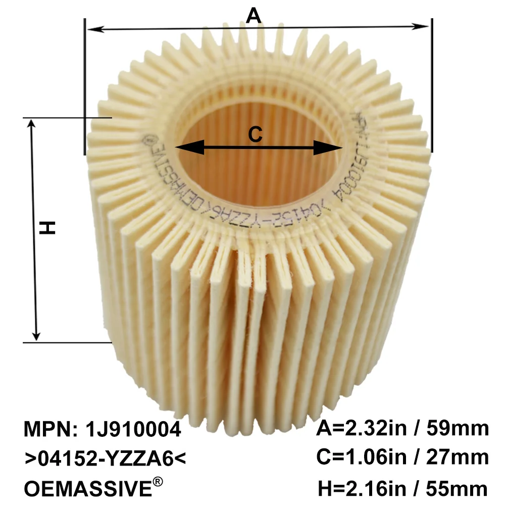 Масляный фильтр 04152-YZZA6 для Toyota Prius Corolla Plug-In 2010 2011 2012 2013 2014 2015 1,8 л 1798cc двигатель аксессуары.