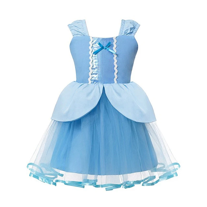 Платье Золушки Диснея для девочек косплей-костюм вечеринки на Хэллоуин детское