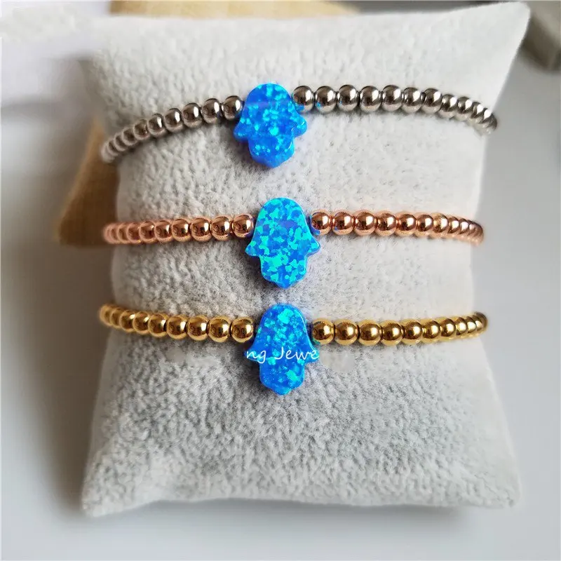 

Горячая мода опал браслет Хамса красивых женщин/девочек опал Фатима ручная шарик браслет