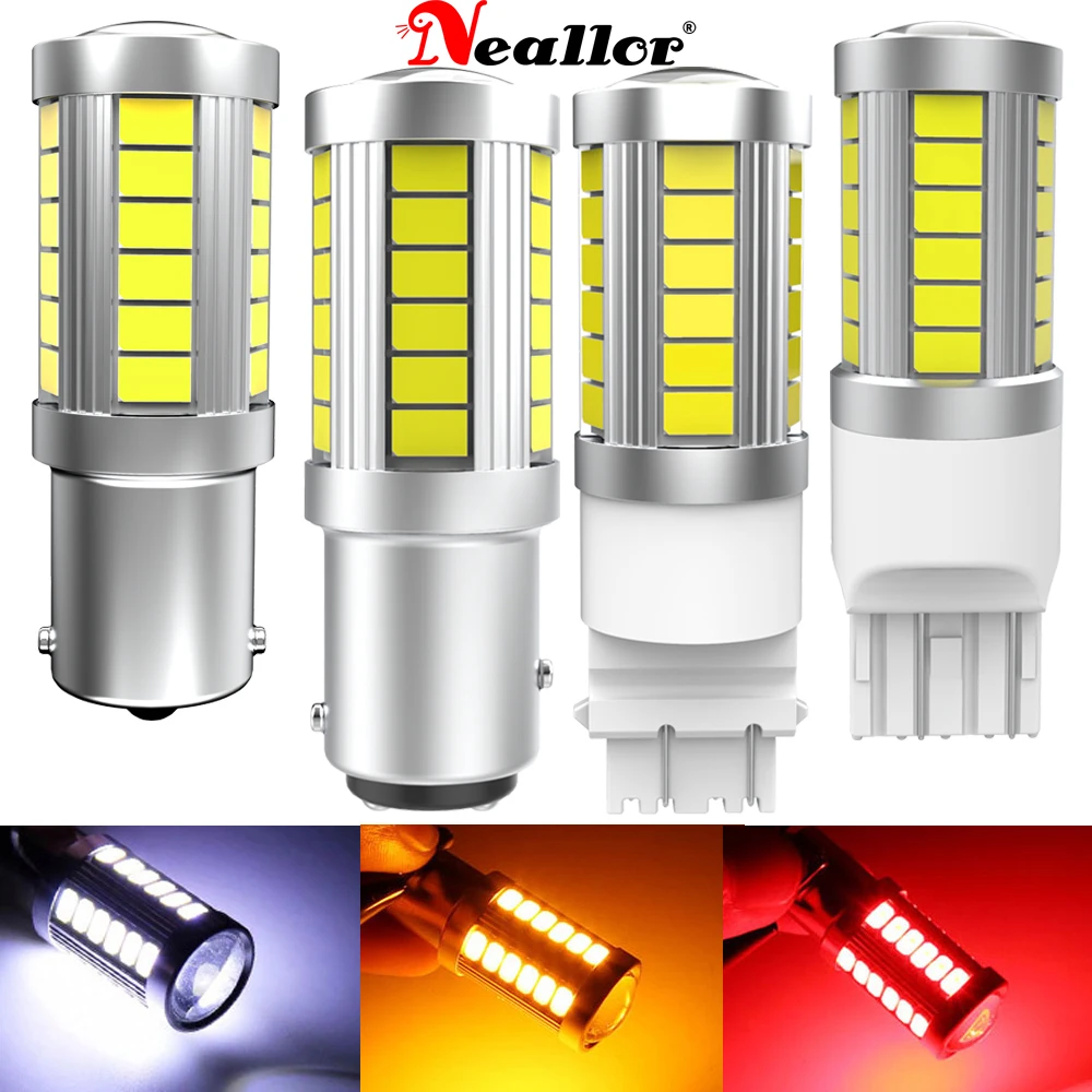 

2x 7443 7444 T20 W21/5W LED Light For Lada Kalina Granta Vesta DRL LED Bulbs 12V 6500K White Super Bright 5730 SMD BAY15D BA15S