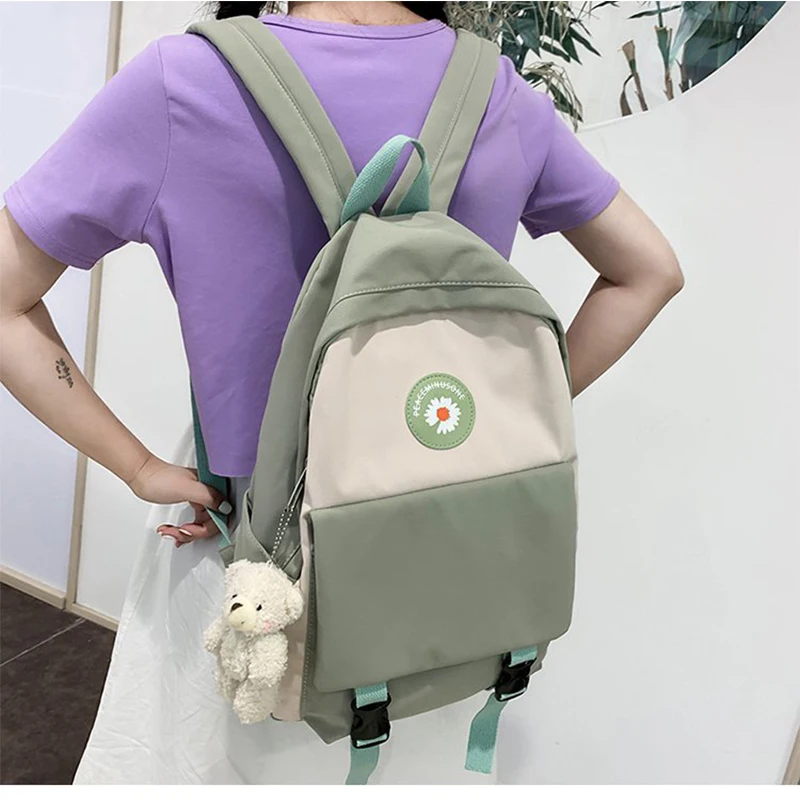 

Cute Daisy Nylon Backpack Women Student School Bags for Teenage Girls Back Pack