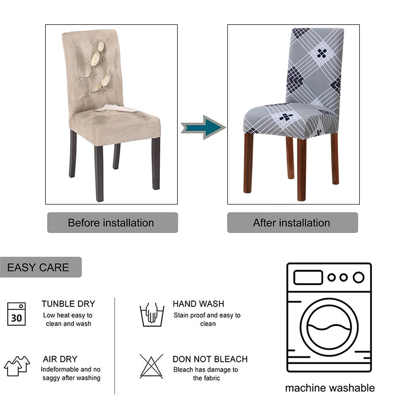 Съемный чехол для мебели на стул кухонный компьютерное кресло чехлы сиденья дома
