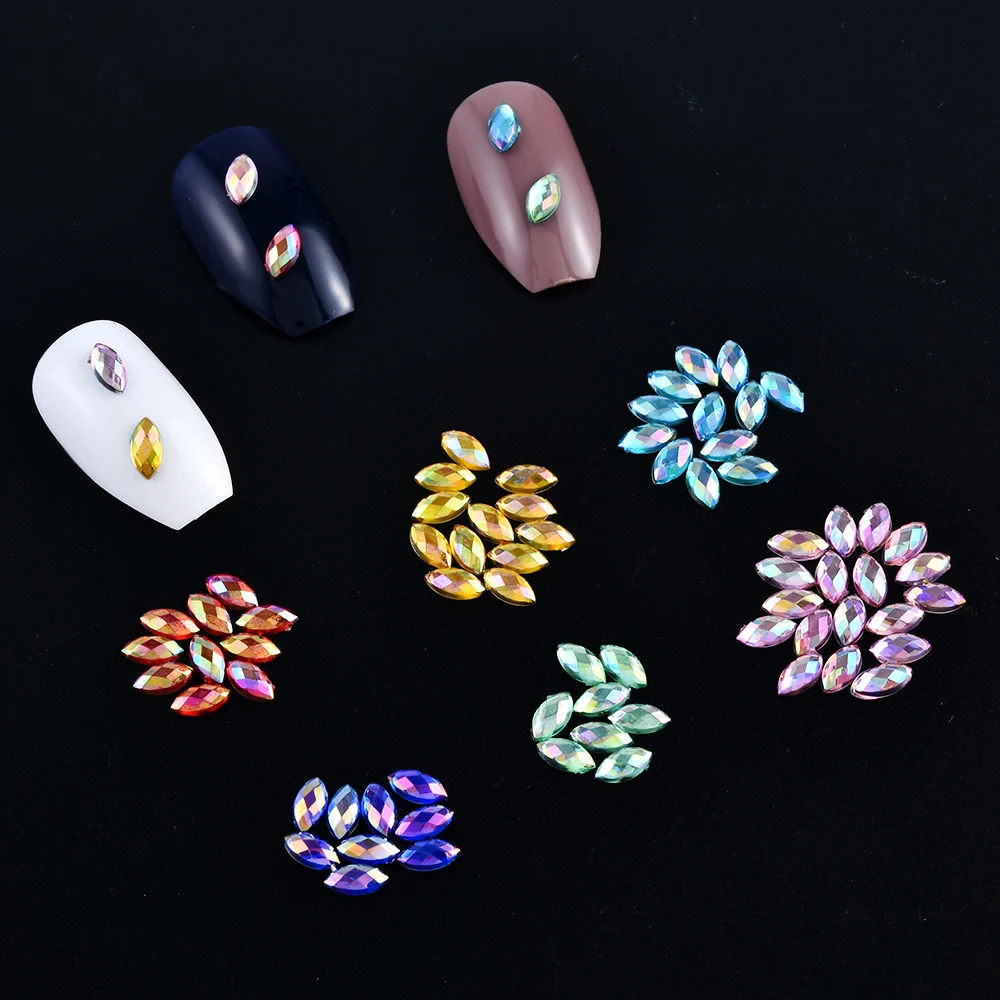 

Top Quality 3D Nail Art Decorations Nail Crystal Clear AB Horse Eye Design Acrylic Glitter Rhinestone Manicure Tips for Charms