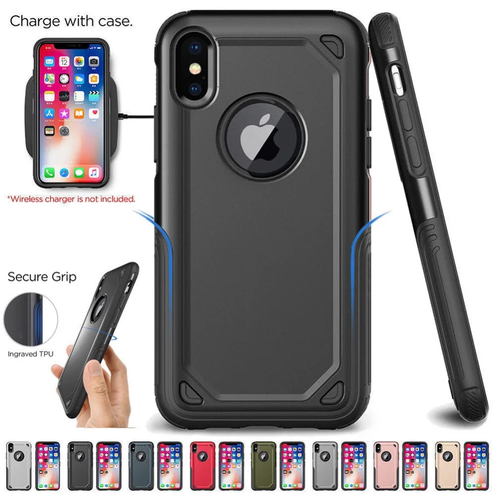Military Shockproof Armor Phone Case For iPhone X XS 11 Pro Max XR 7 8 6 6S Plus Hybrid PC+Silicone Slim Rugged Protective Cover