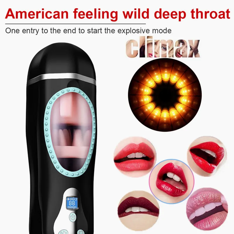 Автоматический телескопический и нагревательный мужской мастурбатор для