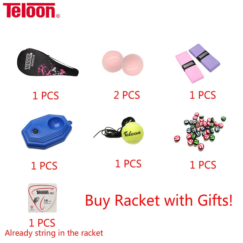 Teloon Теннисная ракетка большого размера для женщин студенток начинающих легкая с