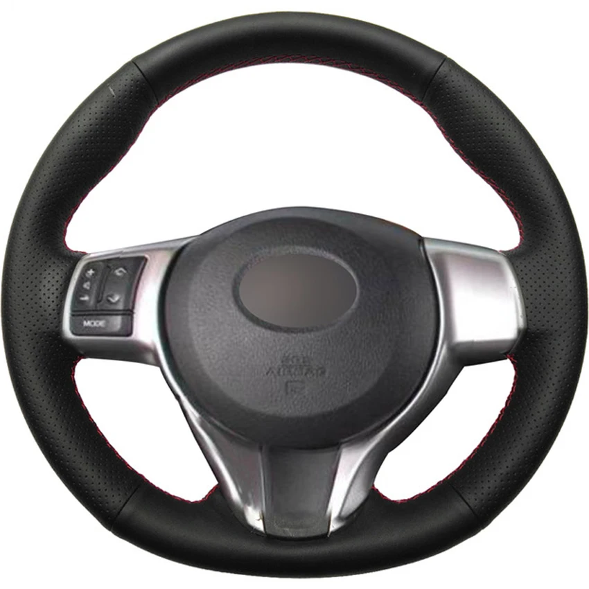Для Toyota Yaris 12 17 Черная Кожа DIY ручной работы чехол рулевого колеса