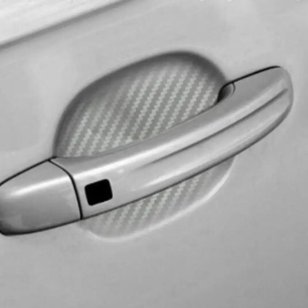 4 шт. универсальная 3D Ручка для двери автомобиля из углеродного волокна защитная