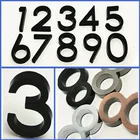 Табличка для дома с номерами 6 см, серебристо-черная бронзовая современная домашняя декоративная табличка с номерами из АБС-пластика цифры на почтовый ящик дома номера американсике подкова на дверь дома для номера домо