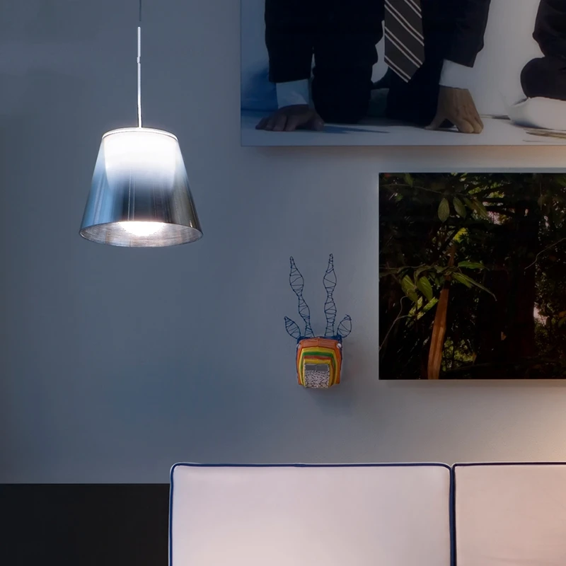 Итальянские стильные Серебристые кухонные подвесные светильники современная