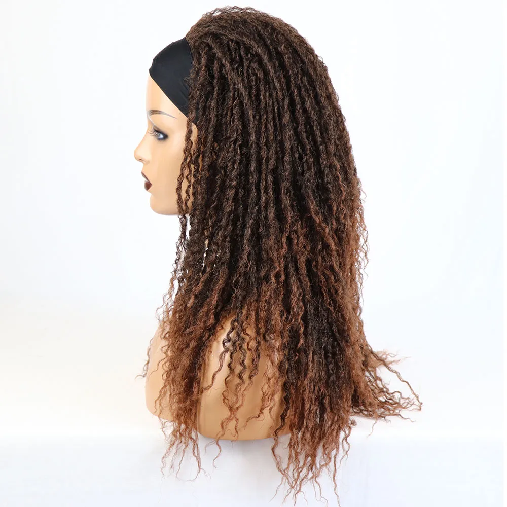 Коричневые синтетические парики Omber на голову для дредов волос афро кудрявые