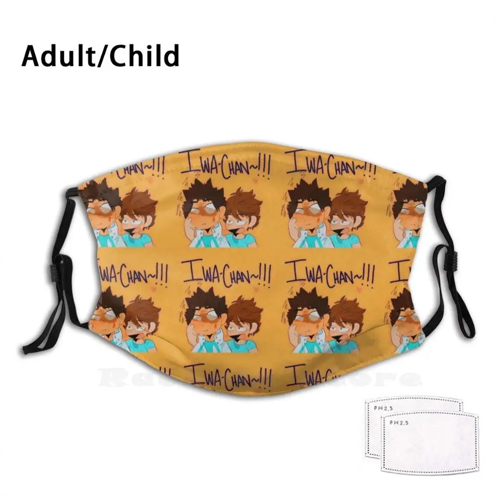 

Iwa-Chan! Adult Kids Anti Dust Filter Diy Mask Haikyuu Iwaizumi Fan Art Oikawa Iwaoi Volleyball Anime Manga Shounen Aoba Josai