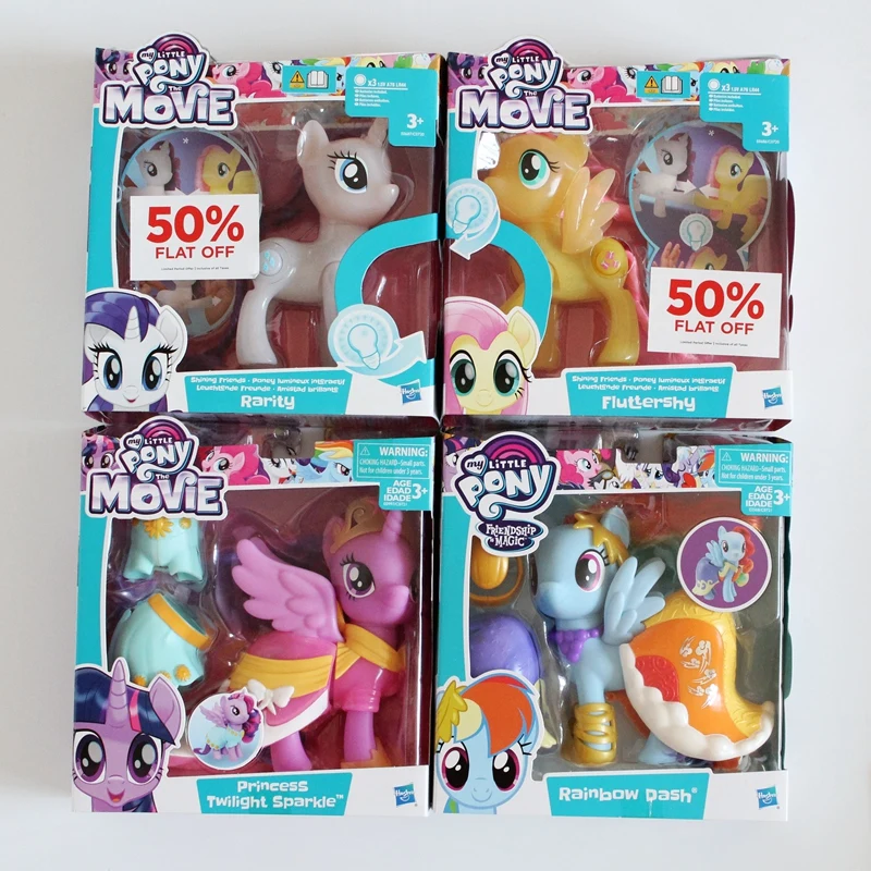 

Hasbro My Little Pony Light Toys Fashion MLP Movie Twilight Sparkle Rainbow Dash Rarity Action Figure Dress Up Toys Dolls Gift