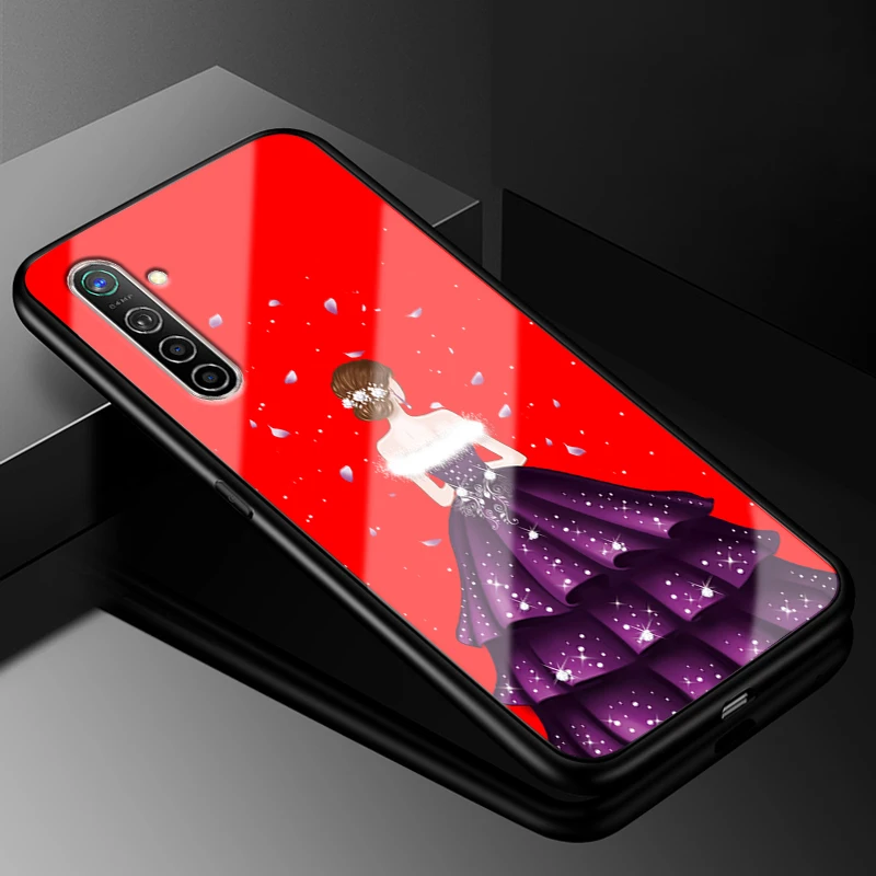 36 Для OPPO Realme X2 чехол 6,4 ''модный стеклянный Жесткий Чехол для задней панели телефона чехол s для OPPO Realme XT силиконовый бампер - Цвет: 36