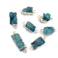 natural stone gem blue crystal agate connector handmade crafts diy necklace earring bracelet jewelry accessories gift making