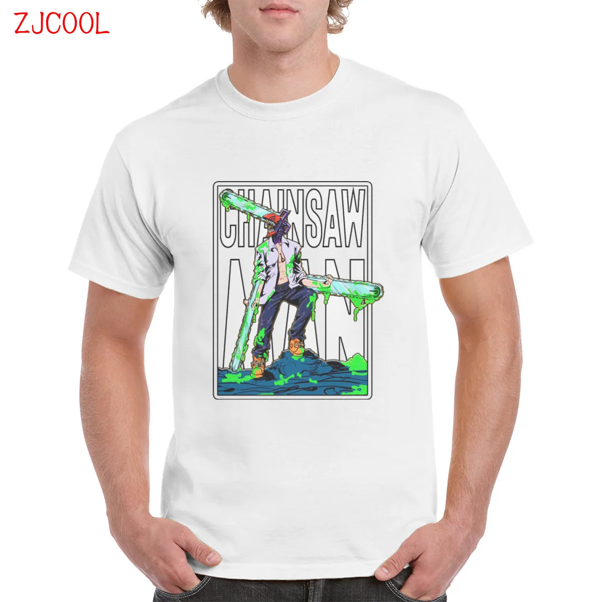 

DENJI T-shirt Chainsaw Man Aki Denji Power 100% Cotton black t shirt CSM Streetwear 3D Graphic Oversized Top Female/Man