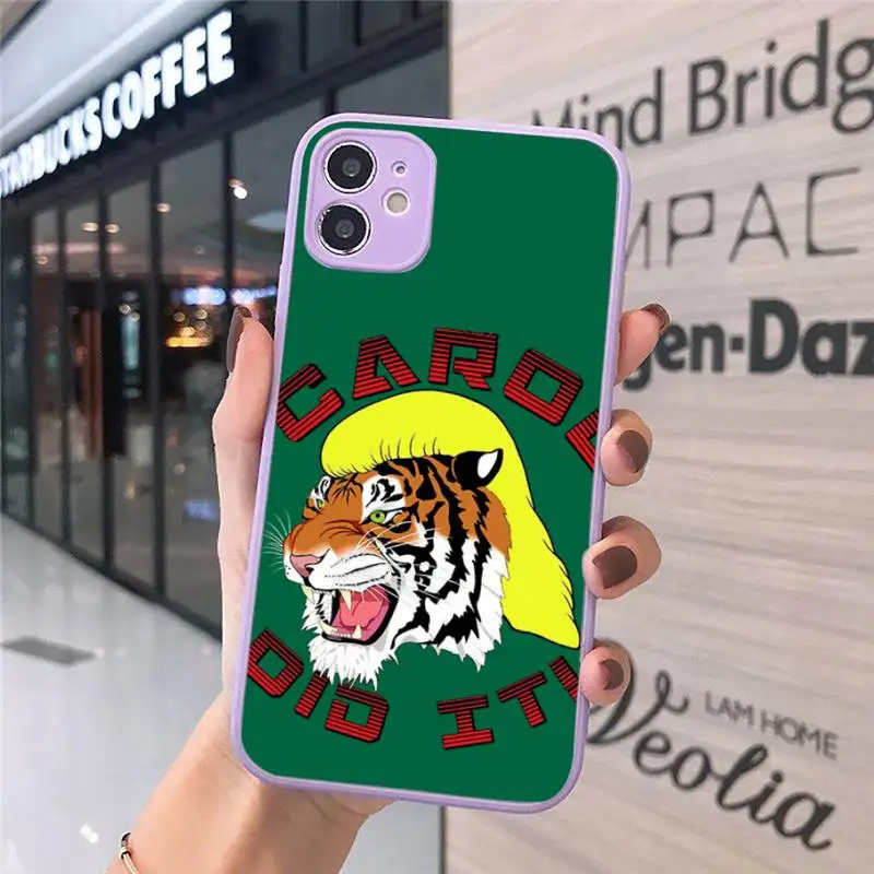 

Joe Exotic Tiger King Phone Case Matte transparent For Purple iPhone 12 Mini 11 Pro XR XS Max 7 8 Plus X Back Cover