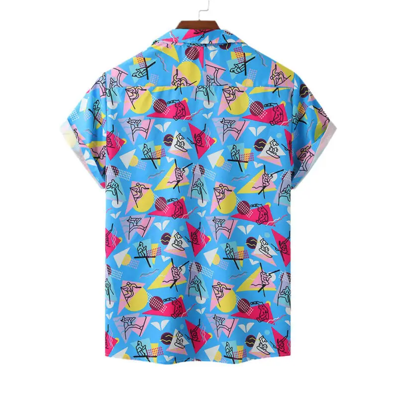 

Mens Hawaiian T-Shirt Summer Beach Holiday Floral Short Sleeve Tops Blouse Shirt
