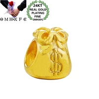 omhxfc wholesale european fashion woman party birthday wedding gift fortune bag diy accessories 24kt gold pendant charm pn307