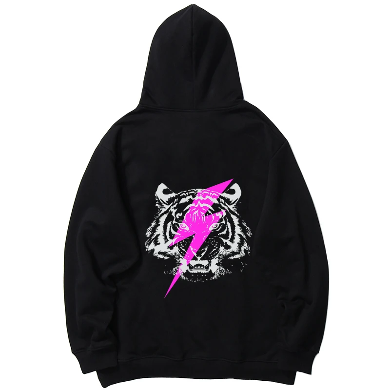 

Men Hip Hop Sweatshirt Hoodie Easy Tiger Streetwear Harajuku Pullover Hoodie Fleece Winter Autumn Black Hoodie Sudaderas Hombre