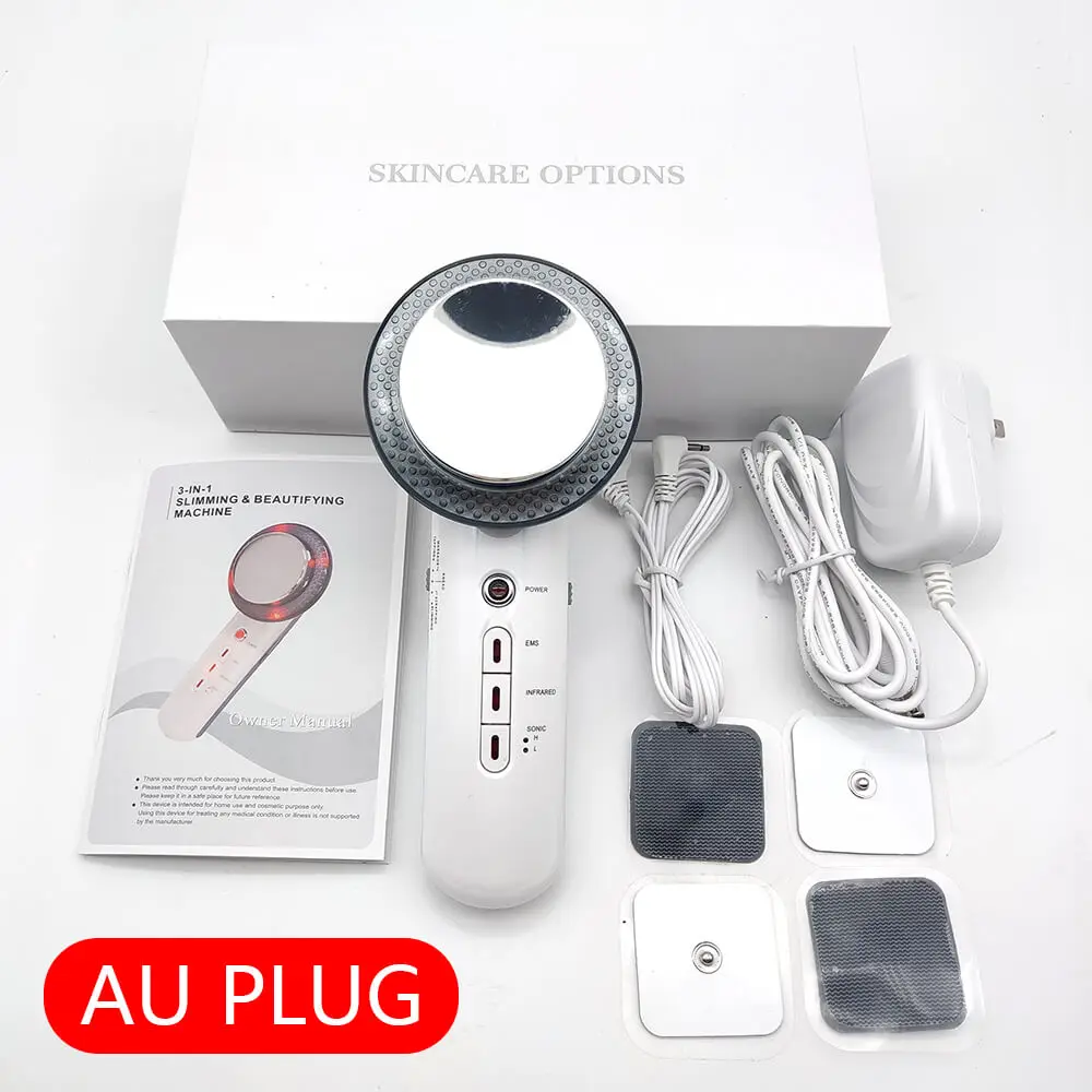 AU With Thick Box Ультразвуковая кавитационная EMS машина для похудения, потеря веса, Антицеллюлитный пластырь для сжигания жира, гальваническая инфракрасная лучевая терапия - Цвет: AU With Thick Box
