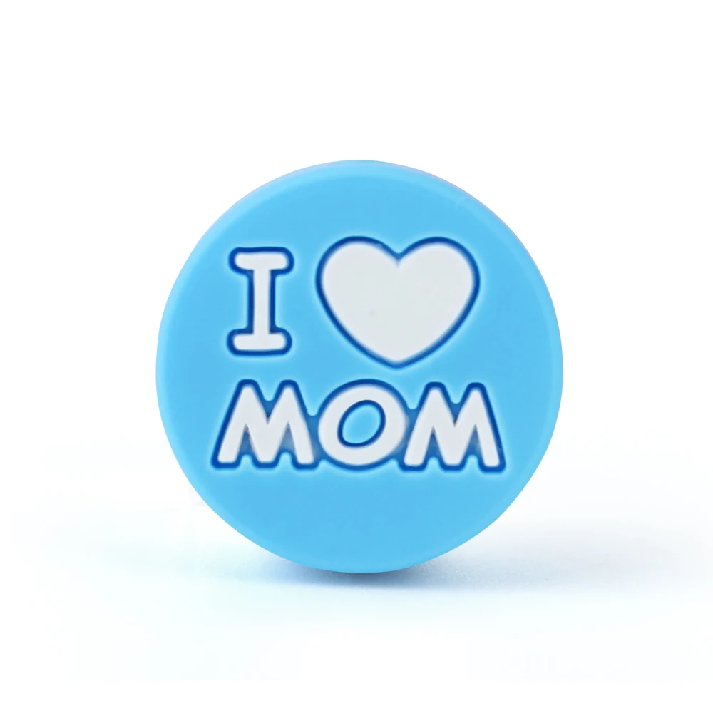 MOM 07 Keep& Grow 5 шт. круглые силиконовые бусы I Love Mom/Dad Детские бусины для прорезывания зубов DIY соски зажимы для прорезывания зубов игрушки грызун Детские Прорезыватели - Цвет: MOM 07