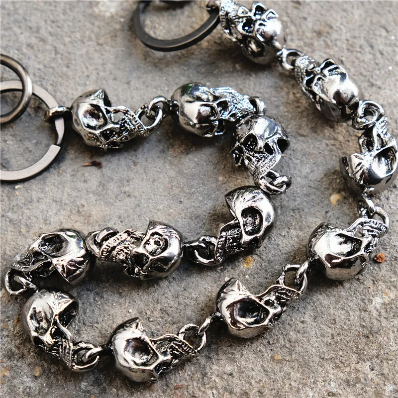 

Vintage Metal Skull Head Pants Waist Chain HipHop Rock Gothic Punk Jean Trousers Domineering Skeleton Biker Clothing Accessories