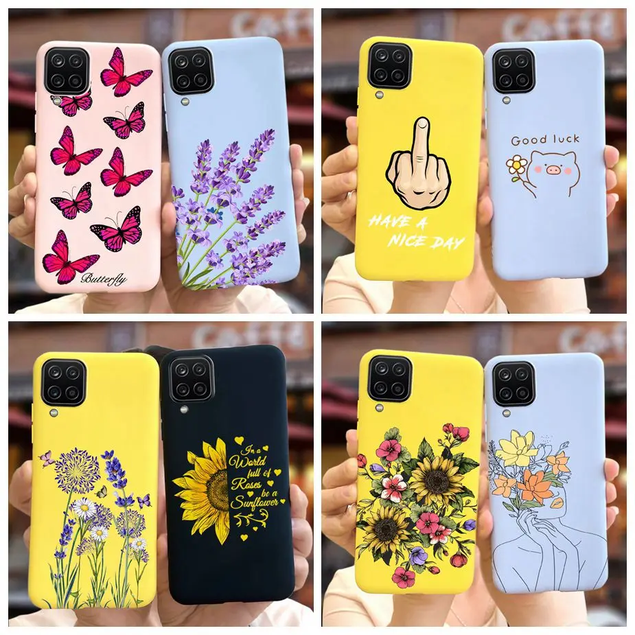 

Чехол для Samsung A12, чехол для A22, A42, Женский мягкий силиконовый милый Модный чехол с подсолнухом для задней панели телефона Samsung Galaxy A12, A22, A42, чех...