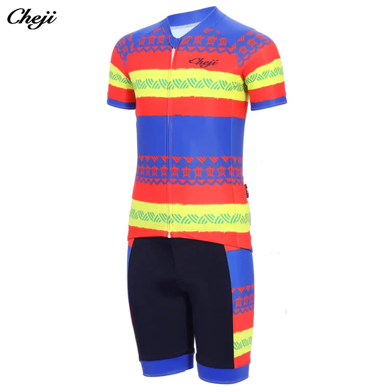 

CHEJI/Детский костюм из джерси с короткими рукавами для велоспорта для мальчиков и девочек; Сезон лето; Высокое качество