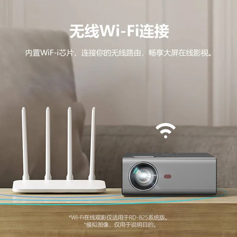 Новый Rd825 проектор Портативный мобильный телефон Экран WiFi умный домашний