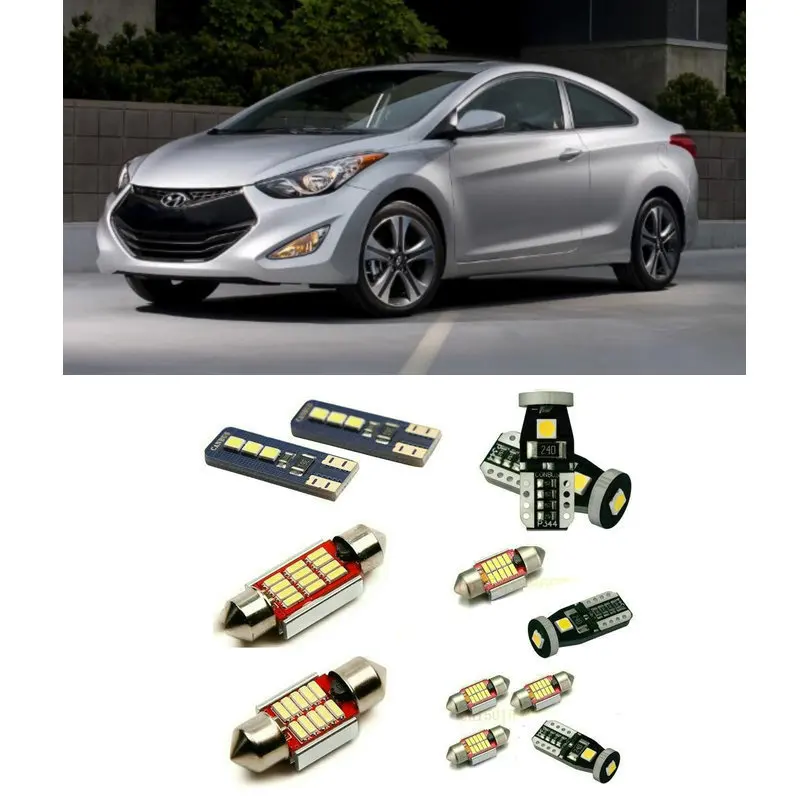 

Внутренние светодиодные Автомобильные фары для Hyundai Elantra Coupe 2016 купольные лампы для чтения для автомобилей без ошибок Освещение номерного з...