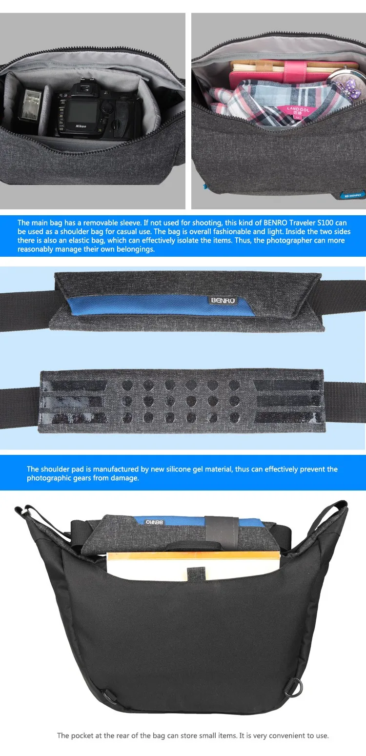 Benro Traveler S100 профессиональная сумка для камеры на ремне Складная сумка для фотоаппарата сумка для отдыха на открытом воздухе