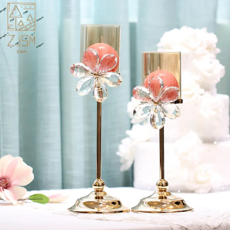 

Crystal candle holders candelabros wedding centerpieces for tables gold candle holders candles home decoration Candlestick