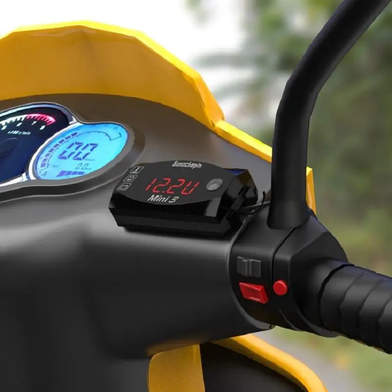 12 В 3 в 1 Цифровой светодиодный дисплей измерители вольтметр часы термометр