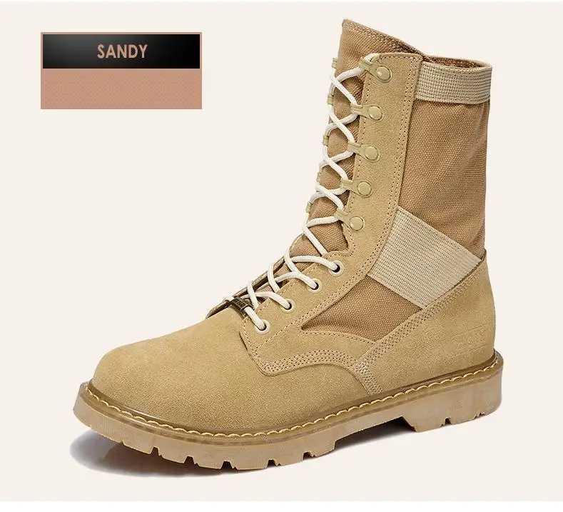 LAKESHI Brand Men Boots Fashion Motocycle Boots Men Shoes Winter Military Boots Male Autumn Winter Leather Desert Male Boots