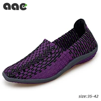 women sneakers handmade weave shoes lightweight slip on flats casual shoes breathable walking running women shoes moda mujer new
