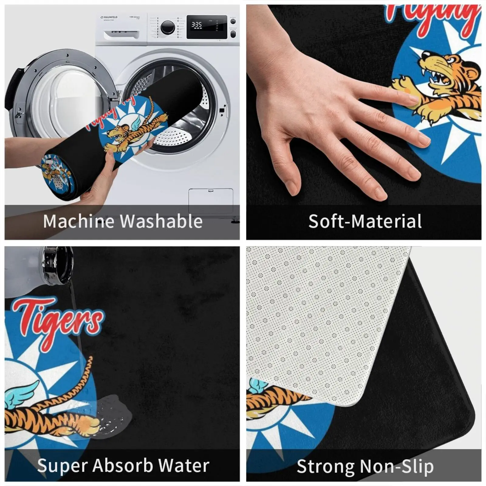 Коврик с эмблемой летающих тигров времен Второй мировой войны мягкий коврик