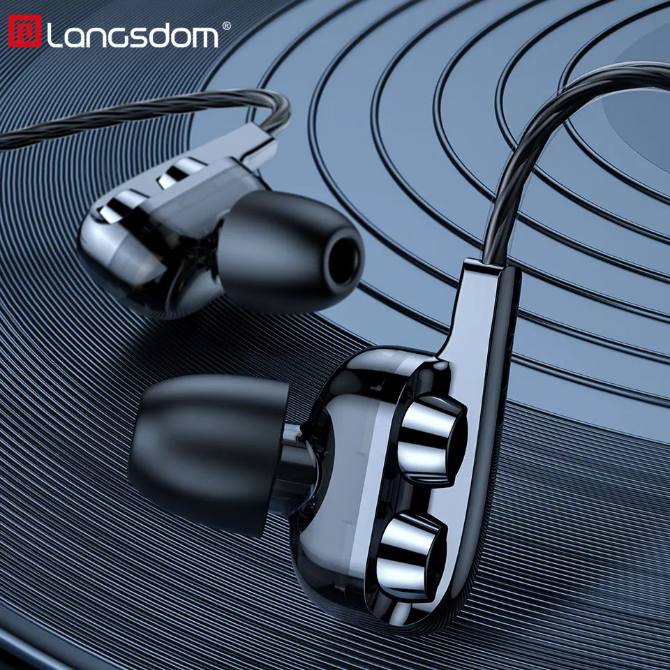 Langsdom Новые USB Type C наушники для телефона Xiaomi с микрофоном в ухо Hifi бас гарнитура
