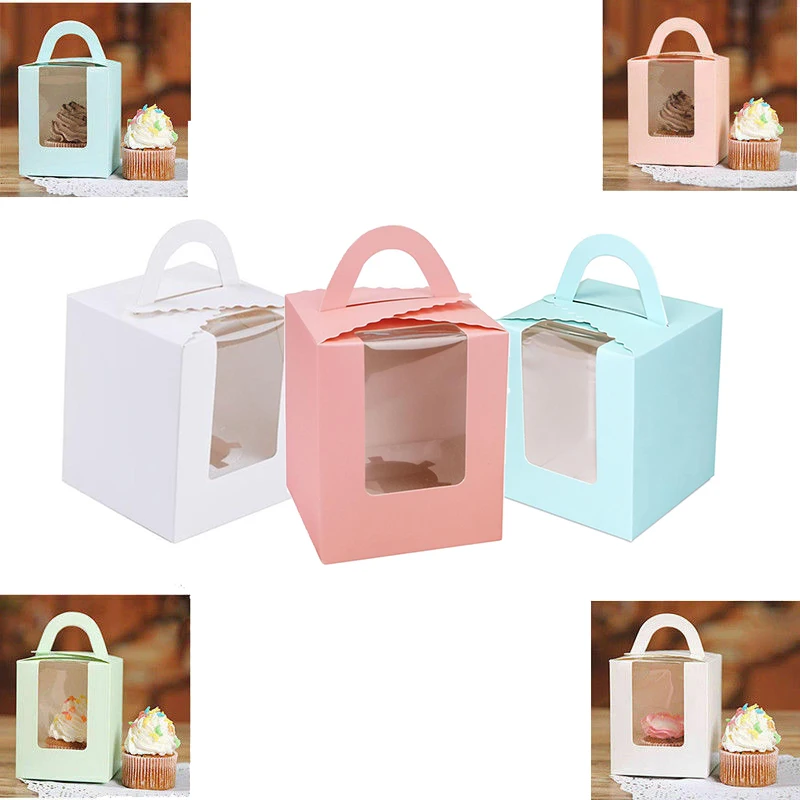 10 шт. мини печенье коробка для конфет одной маффины портативная розовая кексов