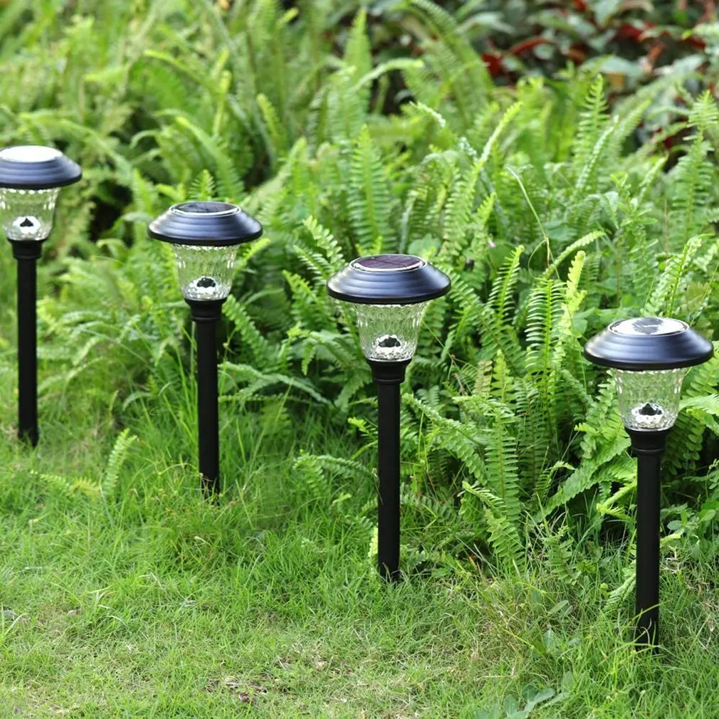 

2PCS Super Bright Solar Lights LED IP65 Waterproof Outdoor Stainless Steel Lawn Lamp Cool White Light Wide Lighting Angle