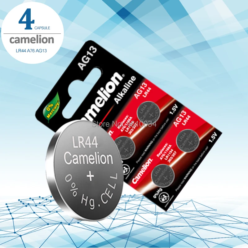 4 шт. Литиевые Батарейки Camelion lr44 1 5 в A76 AG13 G13A LR44 LR1154 357A SR44|Часовые батарейки| |
