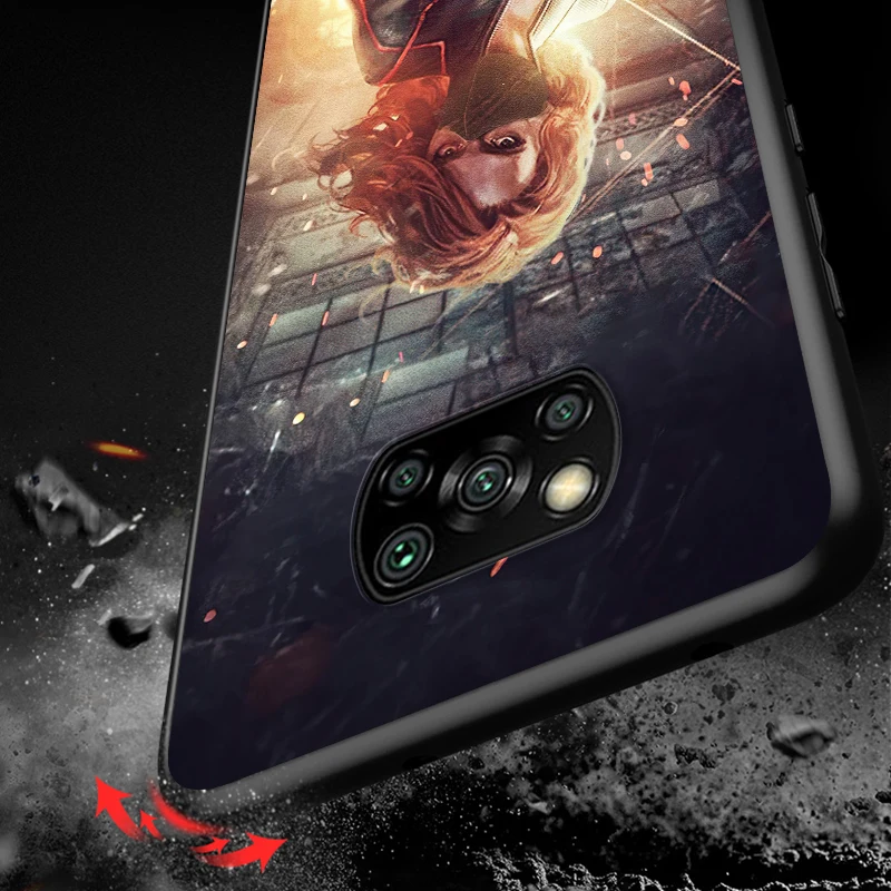 

Black Widow cool for Xiaomi Poco X3 NFC X2 M3 M2 F2 F3 Pro C3 F1 A2 Lite Mix3 Play Silicone Soft Black Phone Case