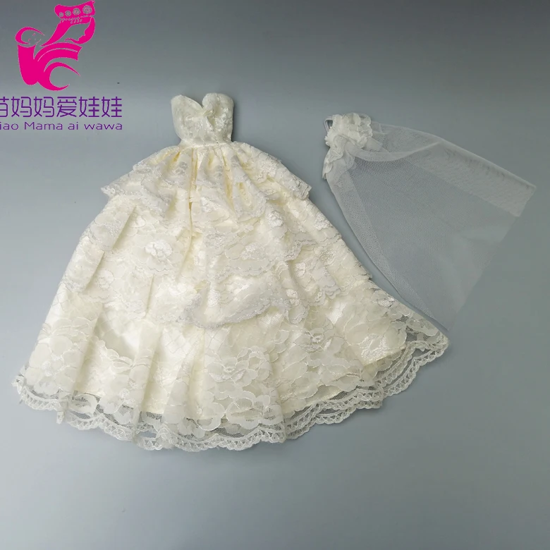 Бесплатная доставка розовое свадебное платье Delux с вуалью для куклы Барби