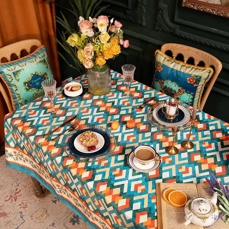 

New Year's Waterproof Rectangular Tablecloth Christmas Table Decoration Kitchen Dining Party Wedding Gift Hotel Festive Home