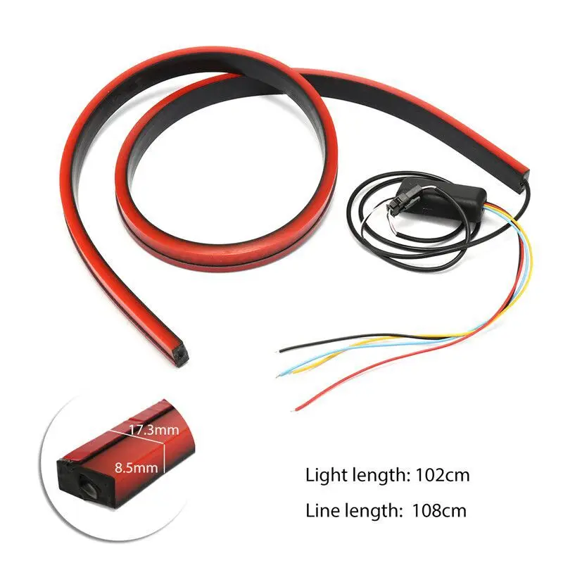 12V Flexible Red 100cm Car Additional LED Brake Light Third With Driving Turn Signal Warning Stop Lamp | Автомобили и мотоциклы