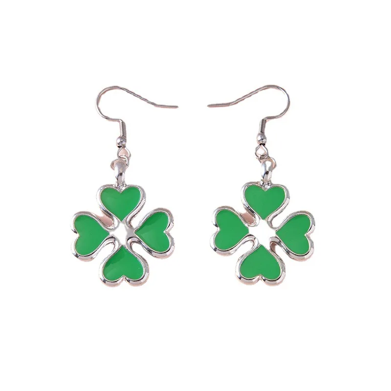 Аниме Токийский призрак Хината Tachibana серьги четырехлистный клевер Подвесные для