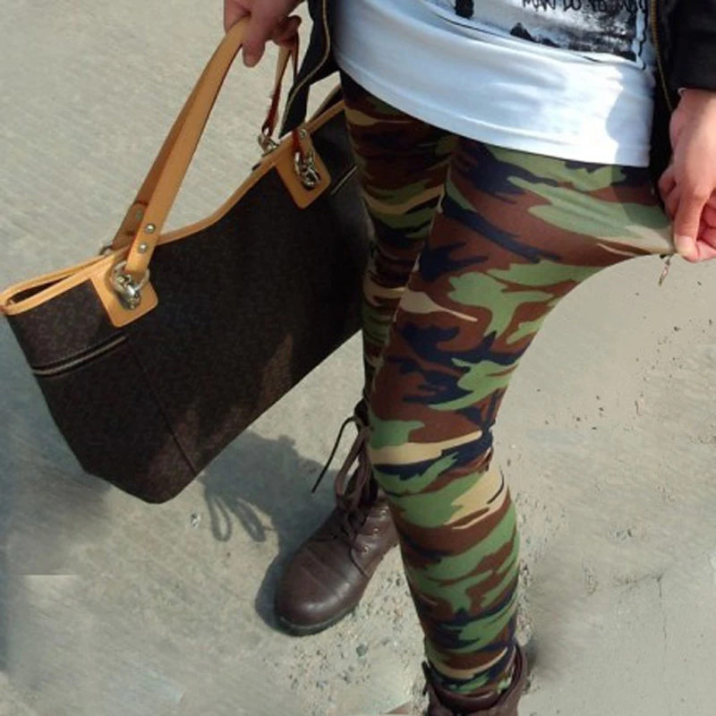 Женские леггинсы военные укороченные Леггинсы Камуфляж Узкий Тонкий Модный