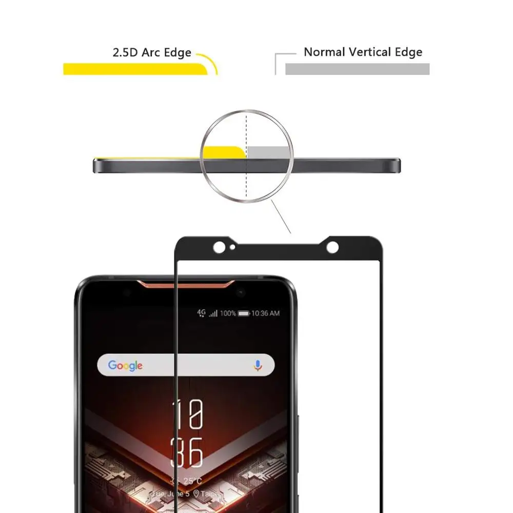 3D 9H полное покрытие закаленное стекло для Asus Zenfone Rog II 2 Phone ZS600KL Защитная пленка