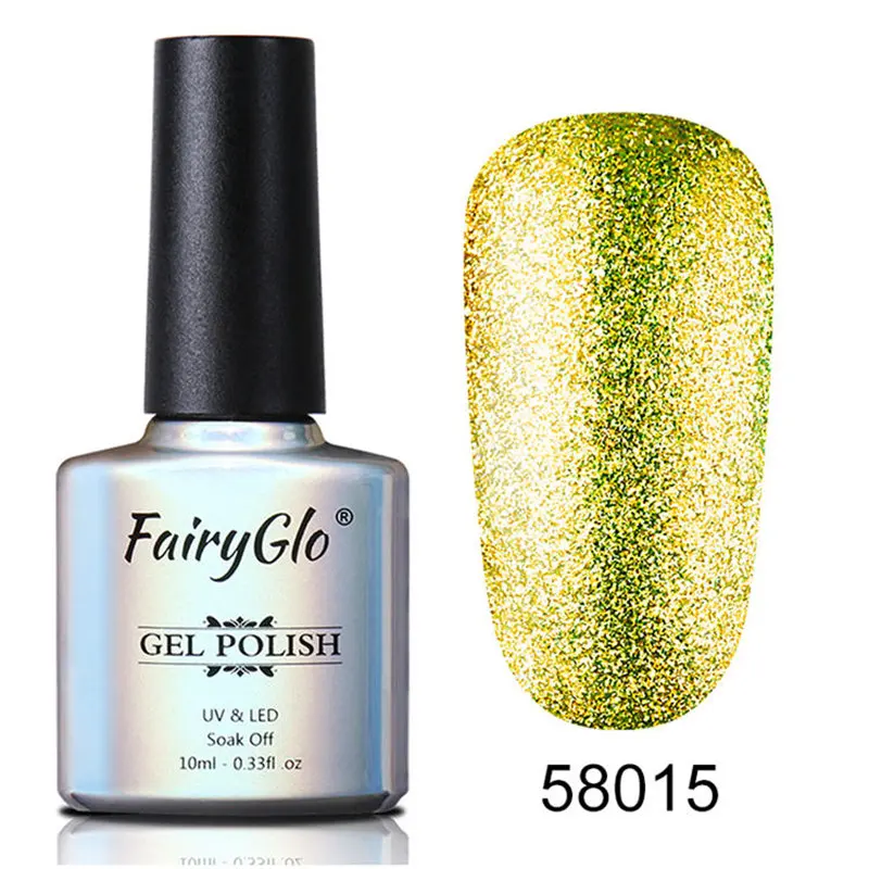FairyGlo 10 мл Гель-лак с блестками Гибридный лак для маникюра ногтей, полустойкое к полу Перманентный лак для ногтей УФ Гель-лак био-Гели Soak Off Nail Art Эмаль - Цвет: BJJ58015