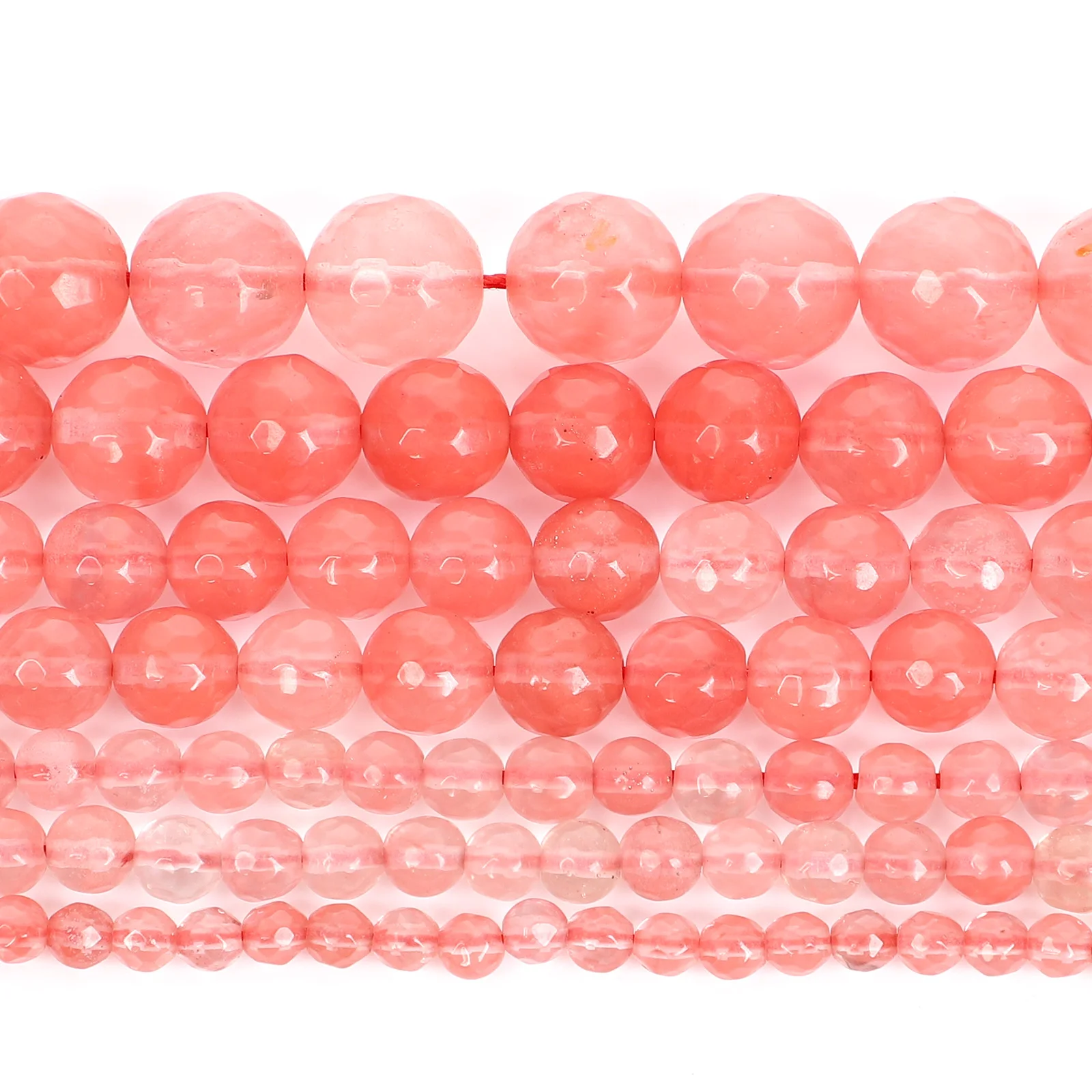 Бусины из натурального камня 15 дюймов ограненные бусины розового арбуза